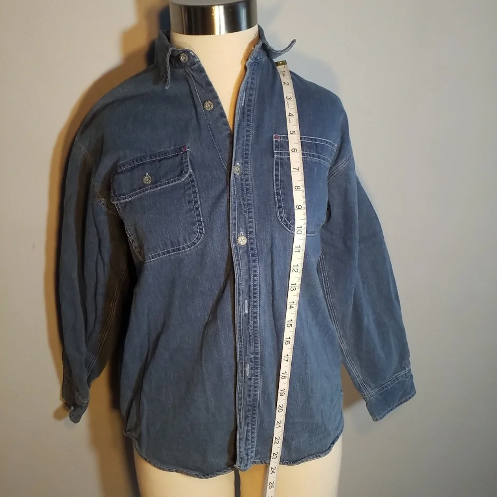 GAP LINED DENIM SHIRT M Plaid Flannel